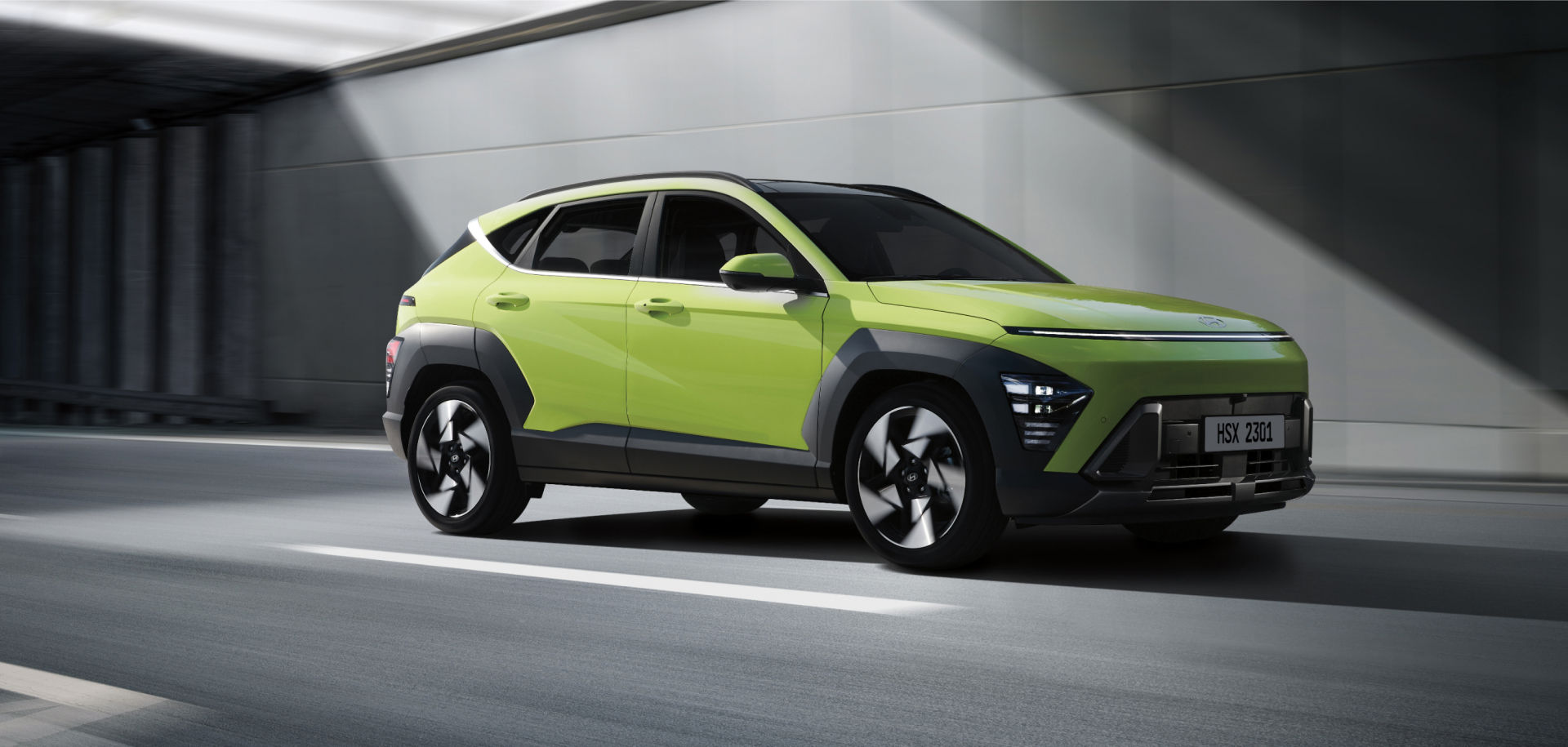 Closer view at the front part of Hyundai car with its logo and grille